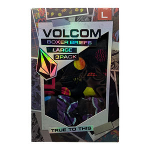 Volcom 5.5" Inseam Men’s Boxer Briefs Size Large (L) 3 Pack Black Polyester